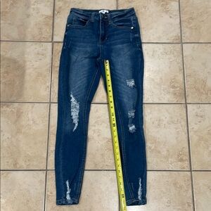 BP Blue Skinny Jeans with Distressed Details